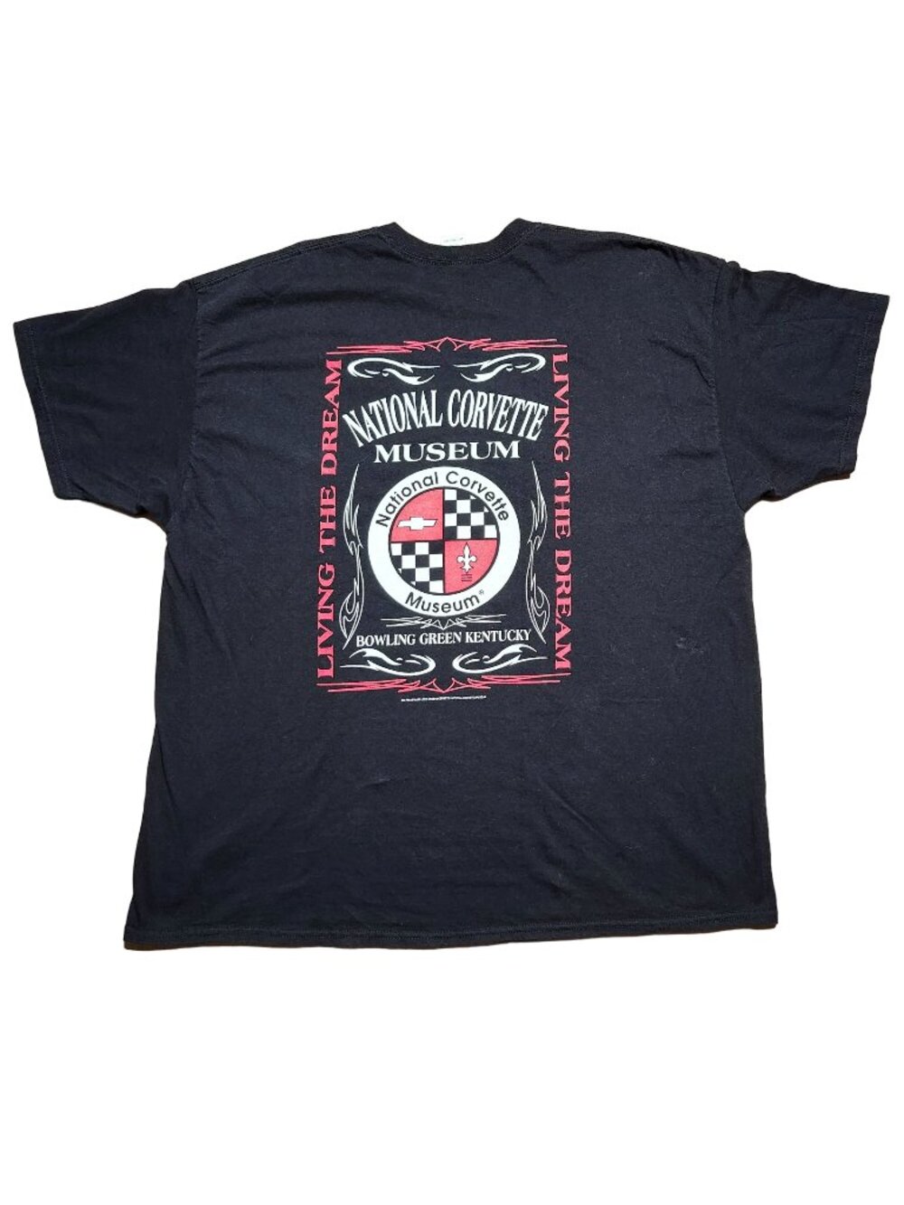 National Corvette Museum T-Shirt Living The Dream Black 2XL Bowling Green Kentuc